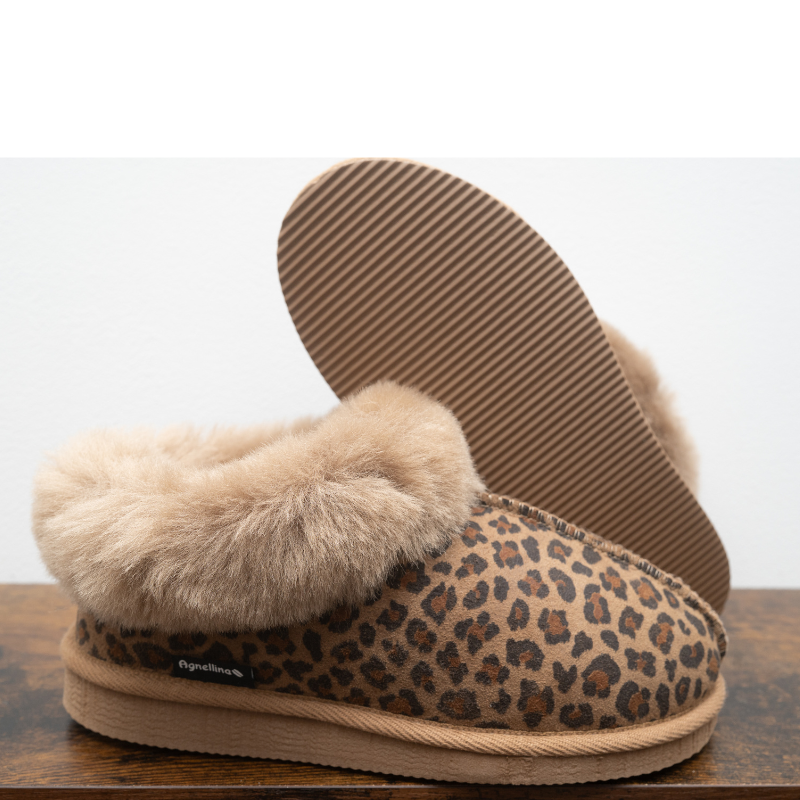 Chaussons Alaska en peau de mouton Léopard Premium (2)