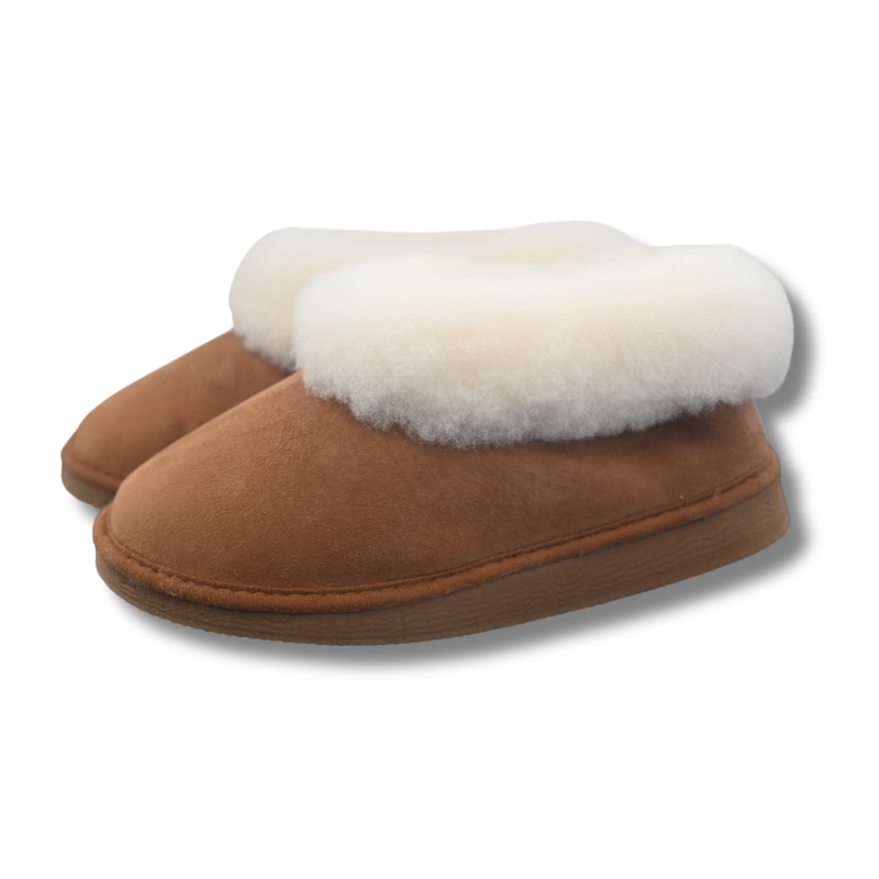Chaussons marron en peau de mouton – Doux &amp; chaud