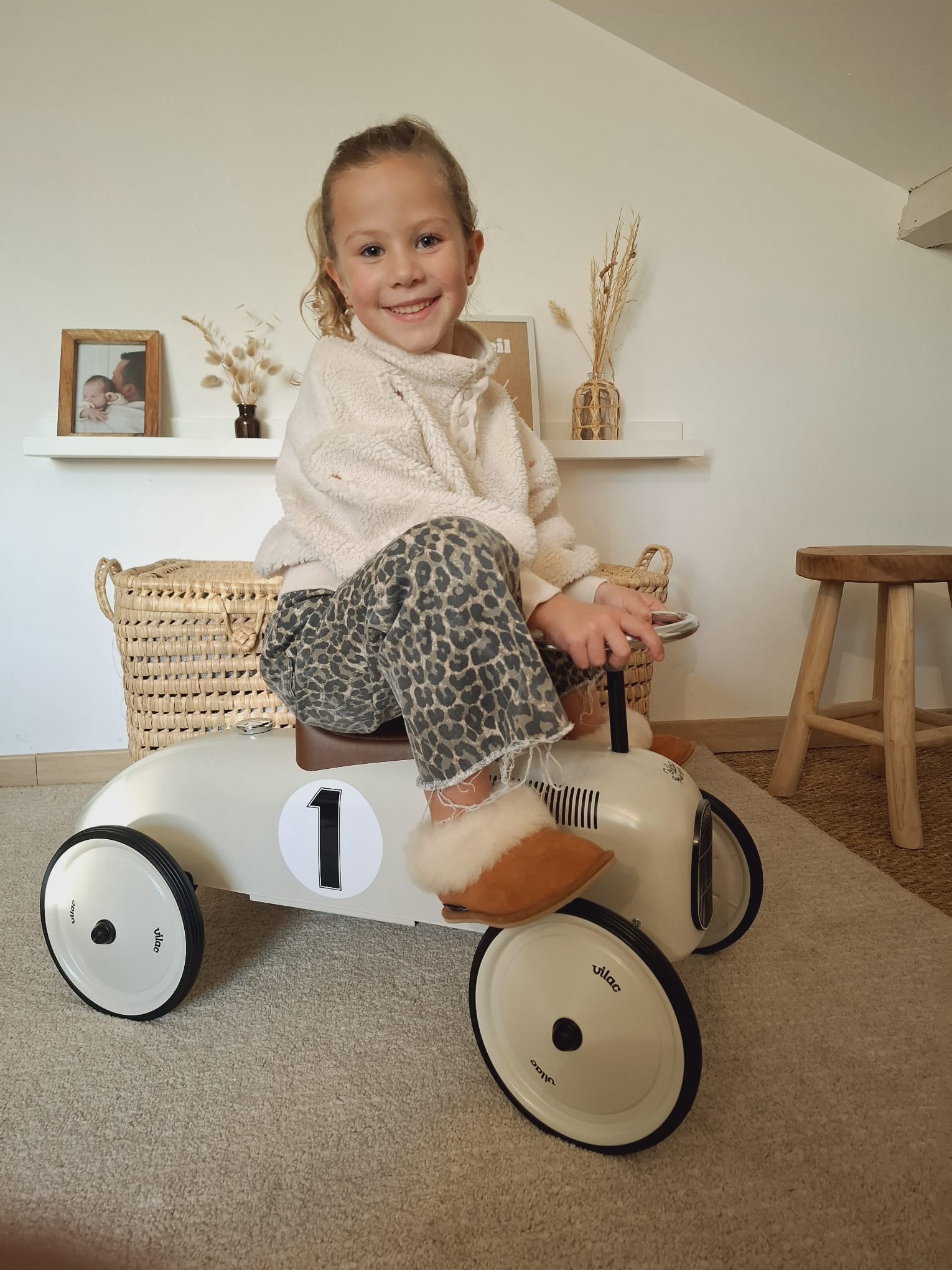 Chaussons Enfant fourrés en peau de mouton Marron