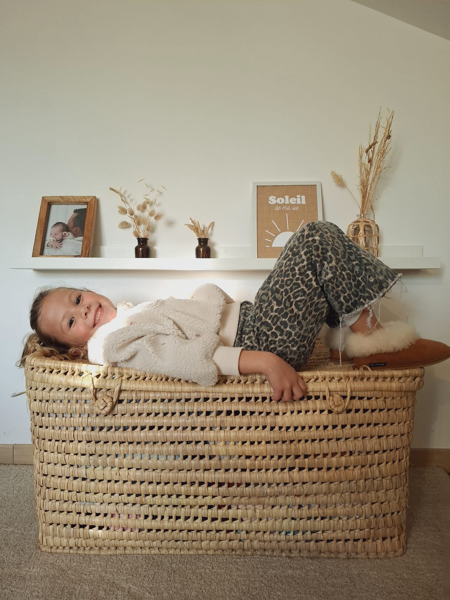 Chaussons Enfant fourrés en peau de mouton Marron