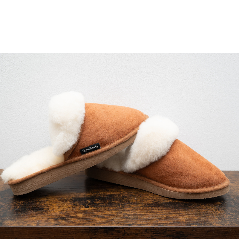 Mules fourrées en peau de mouton - Marron (2)