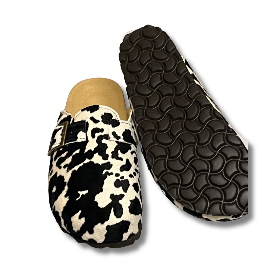 Mules femme cuir noir semelle liège