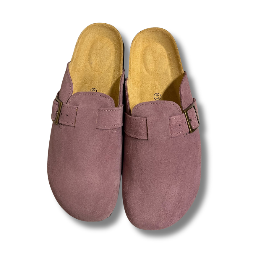 Sabots rose liege et cuir (2)