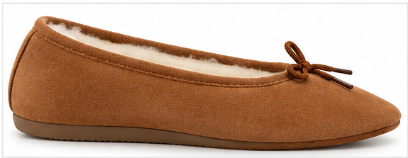 Ballerines fourrées en peau de mouton marron_profil_droit
