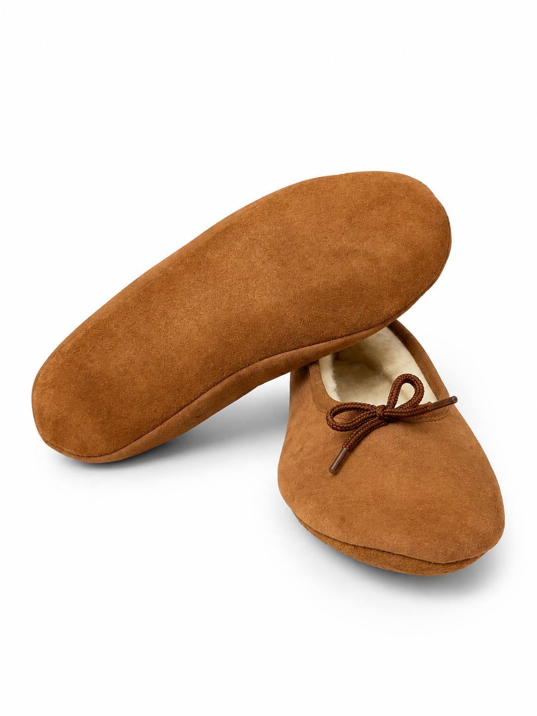 Ballerines fourrées en peau de mouton marrons