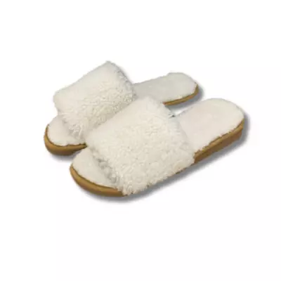 Sandales Blanches En Peau De Mouton