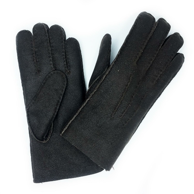 Gants fourrés en peau de Mouton Noir