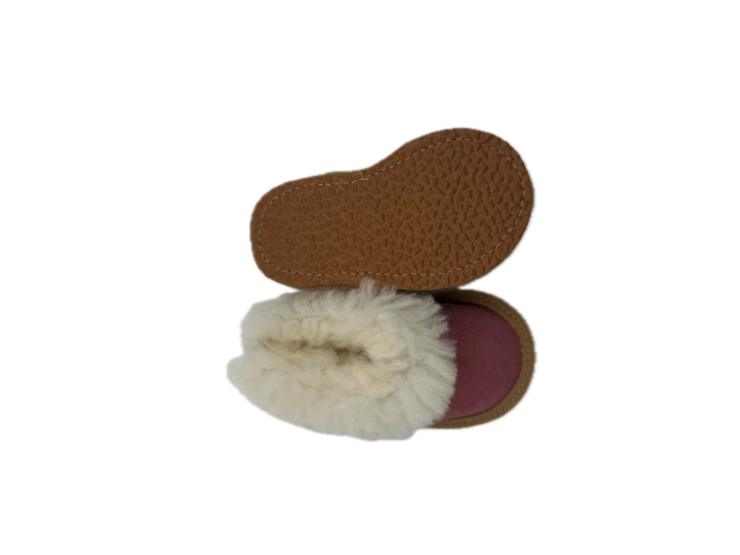 Chaussons bébé beiges en peau de mouton