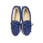 Mocassin en peau de mouton bleu marine, intérieur en laine