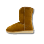 Bottes hautes femme en peau de mouton camel photo 2