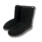Bottes hautes en peau de mouton noires Agnellina
