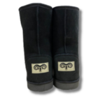 Bottes hautes en peau de mouton noires photo 3