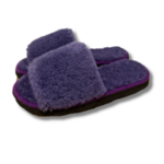 sandales en peau de mouton violet