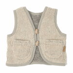 Gilet enfant en laine de mouton beige Agnellina