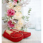 Mocassins en peau de mouton rouges photo 3