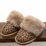 Chaussons Mules en Peau de Mouton Leopard (3)