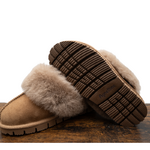 Chaussons Mules en Peau de Mouton Premium Taupe Confort & Élégance Naturelle (2)