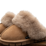 Chaussons Mules en Peau de Mouton Premium Taupe Confort & Élégance Naturelle3