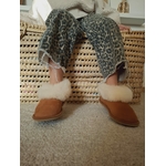 Chaussons Enfant fourrés en peau de mouton Marron
