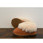 Chaussons Enfant fourrés en peau de mouton Marron2