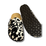 Mules femme cuir noir semelle liège