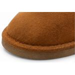 Mules en peau de mouton marron, femme et homme_detail_cuir