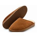 Mules en peau de mouton marron, femme et homme_semelle_et_mule