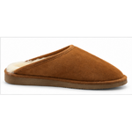 Mules en peau de mouton marron, femme et homme_profil_droit