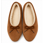 Ballerines fourrées en peau de mouton marron_vue_dessus