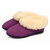 Paire de chaussons fourrés en peau de mouton violet pour femme