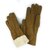 Gants fourrés en peau d'agneau camel, intérieur blanc