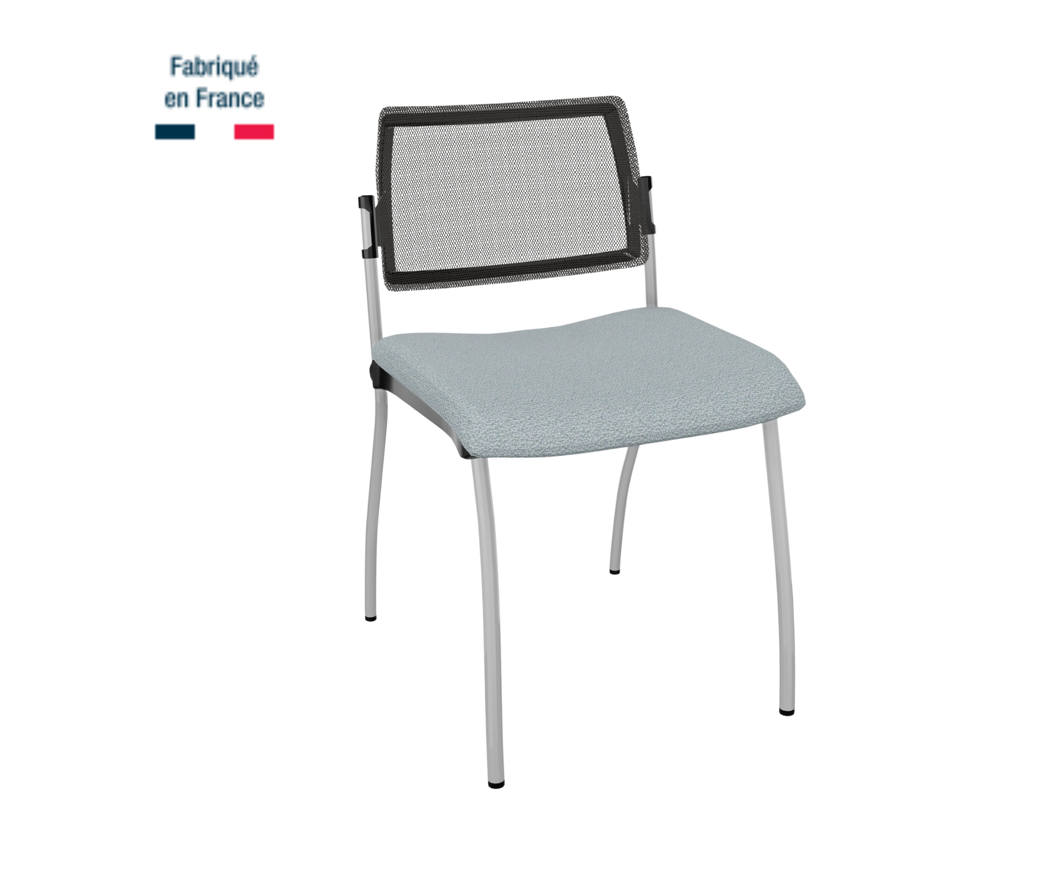 chaise-inventiv-dos-résille-pieds-gris-alu