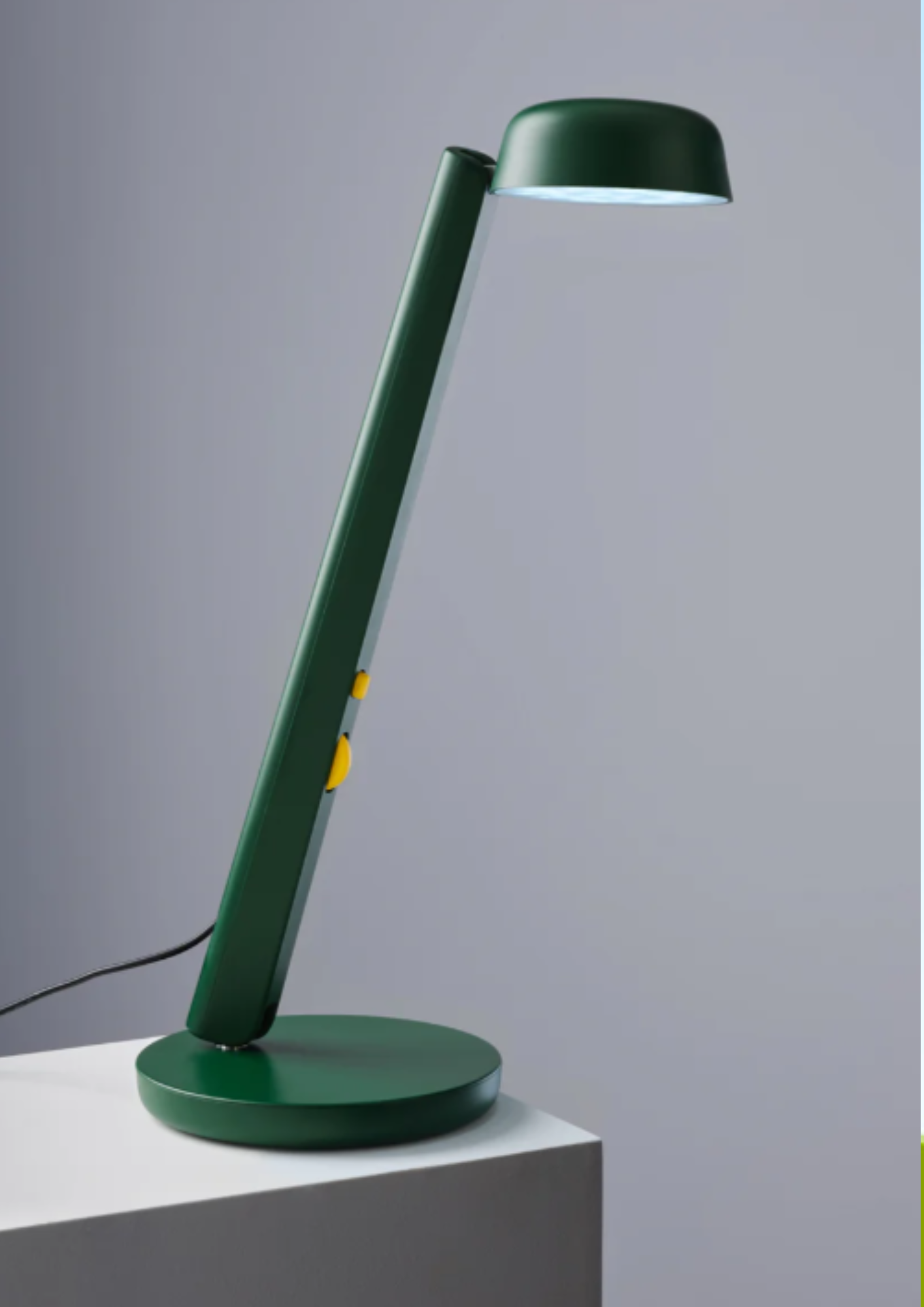 lampe-polux-original-a-poser-vert-sapin-et-jaune