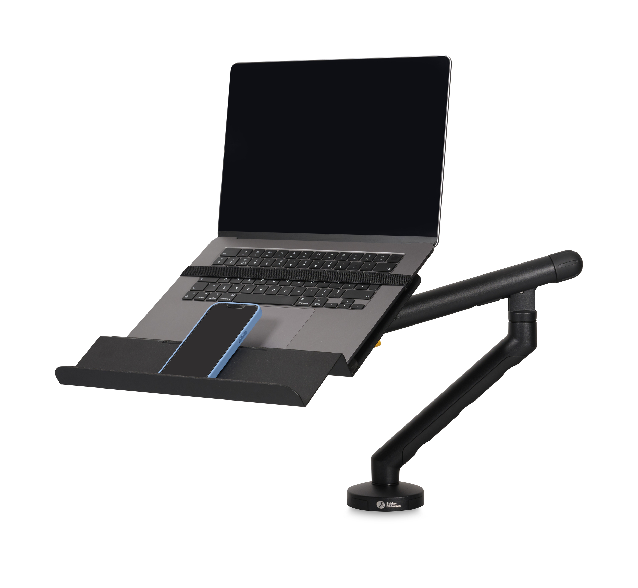 BE Universal Laptop Holder_BakkerElkhuizen_avec_ordinateur_et_telephone