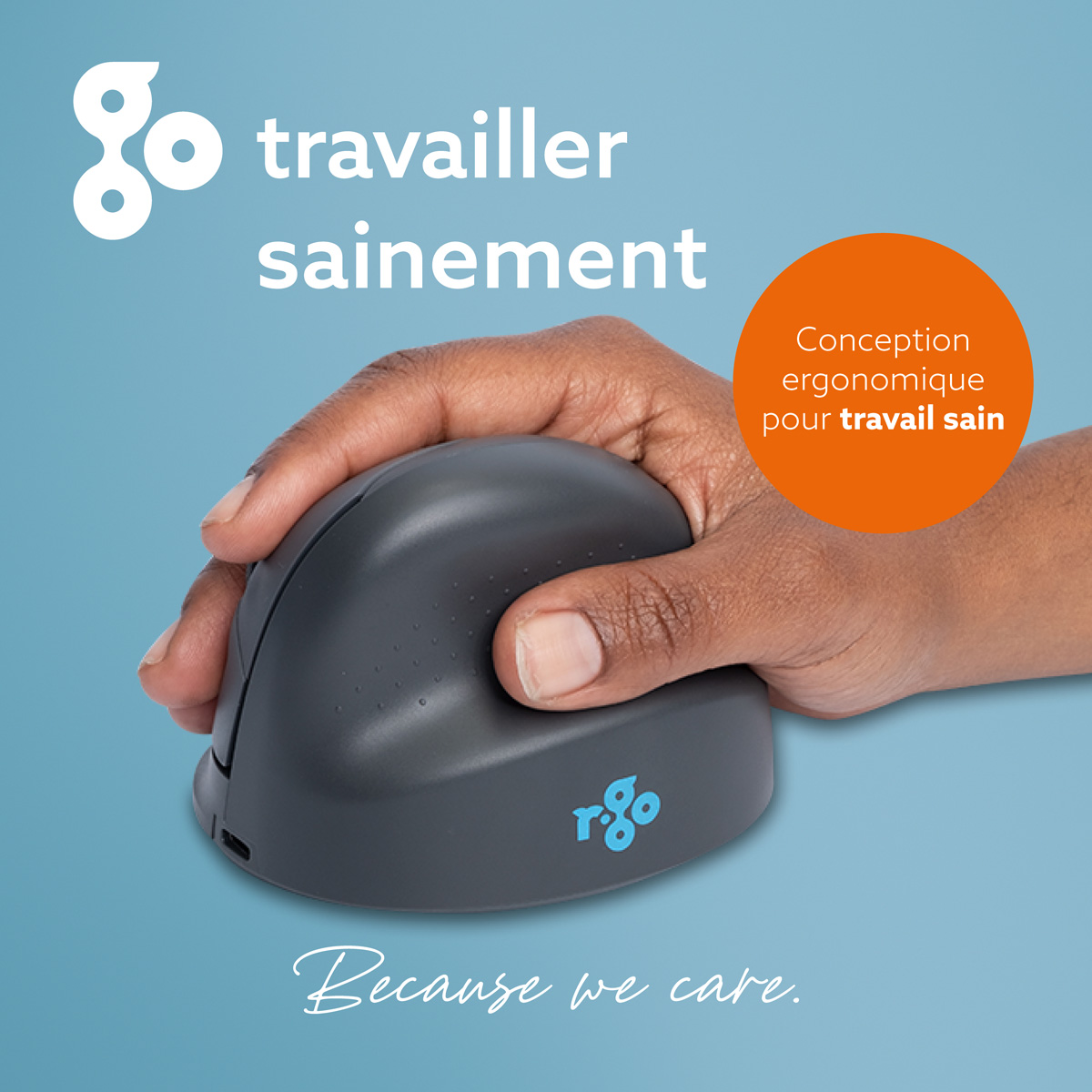 Canal pouce auriculaire R-Go HE Basic soutien tous doigts prevention glissement
