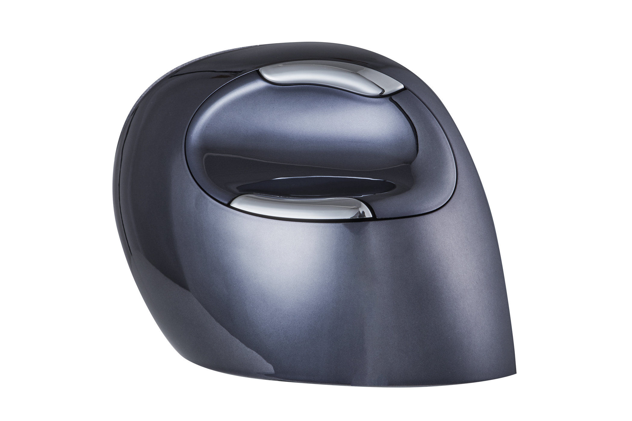Evoluent D BakkerElkhuizen souris verticale ergonomique filaire sans fil 6 boutons noire chrome vu de cote