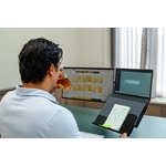 Poste de travail dual screen suspendu – BE Universal Laptop Holder