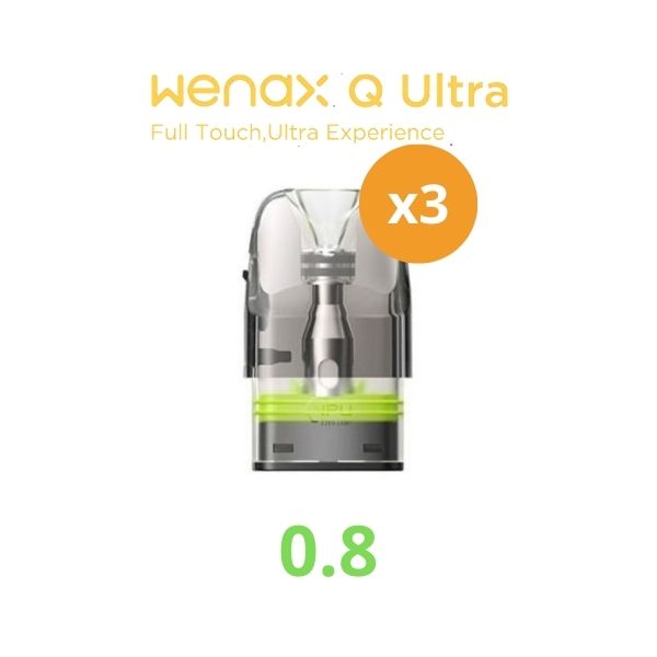 GEEK VAPE - Lot de 3 cartouches WENAX Q V2 08 ohm