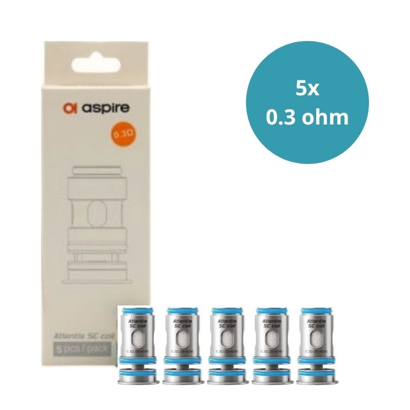 ASPIRE - 5xRésistances ATLANTIS SE - 03 ohm