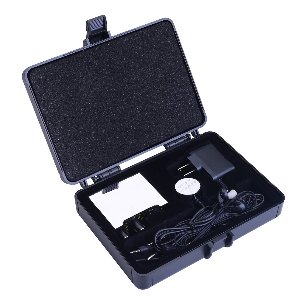 V3 wall contact microphone and accessories in a carrying case