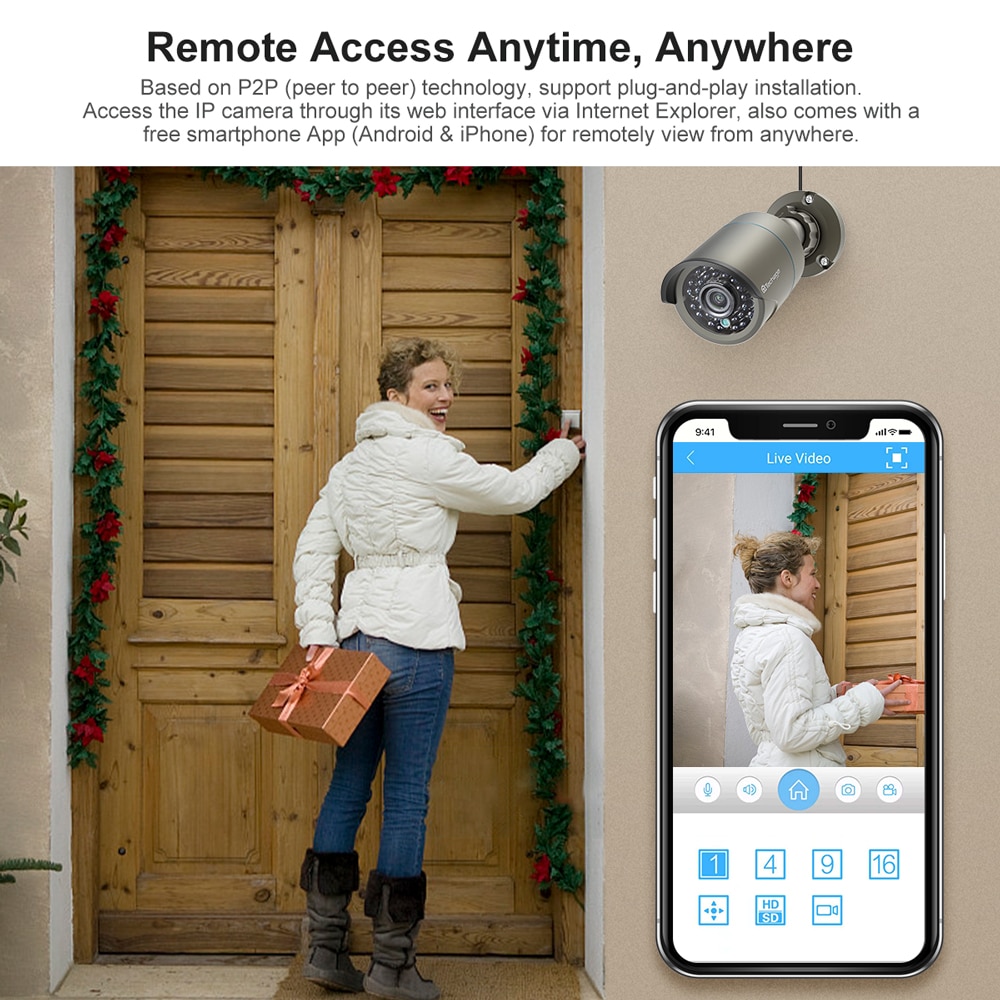 Illustration of remote CCTV camera viewing on a phone