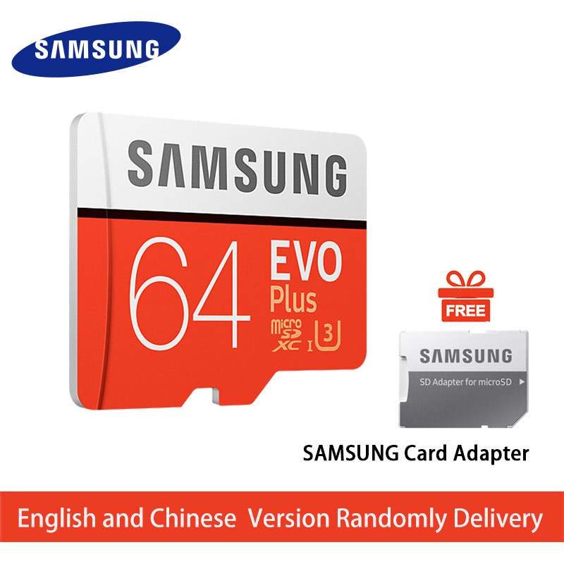64 GB Samsung EVO Plus microSD card with SD adapter