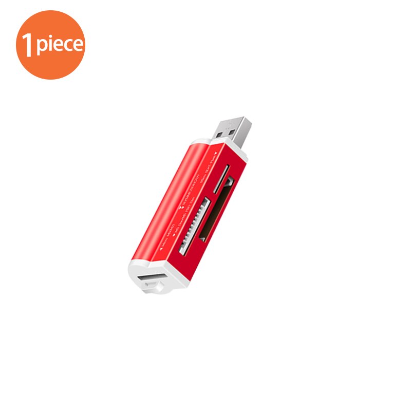 Red USB memory card reader
