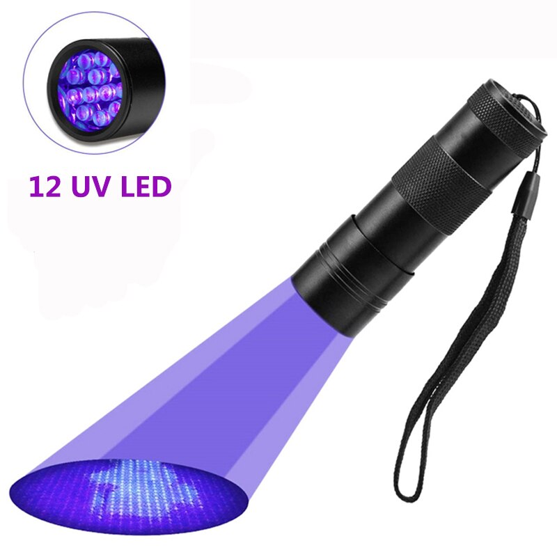 12-LED UV lamp with illustrated purple beam