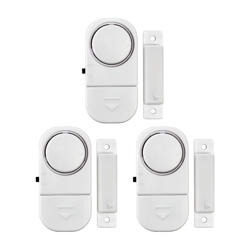 Set of three door and window alarms with magnetic sensors