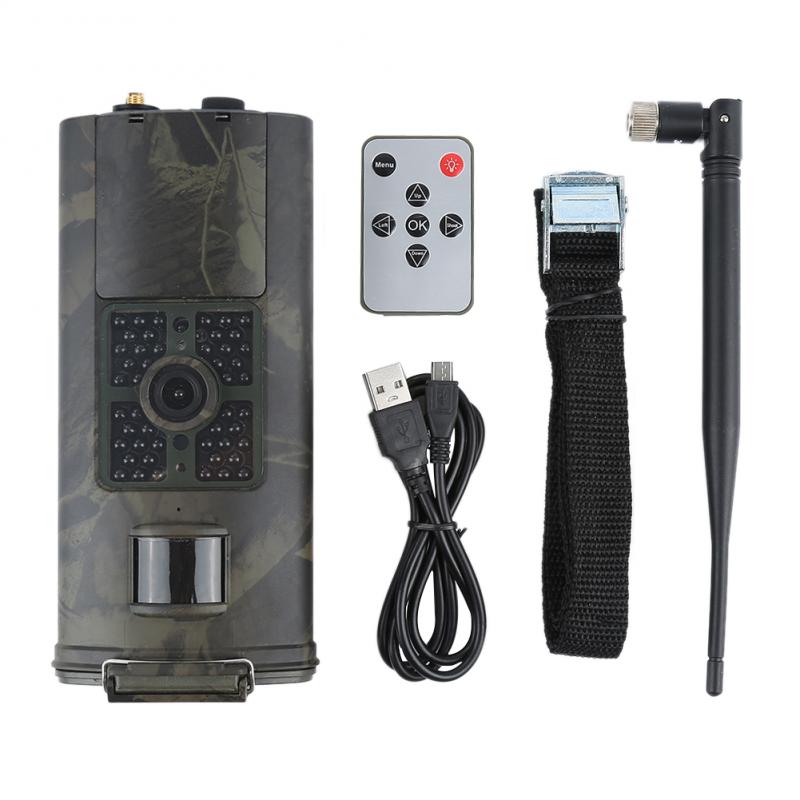 Trail camera with remote control, strap and cables