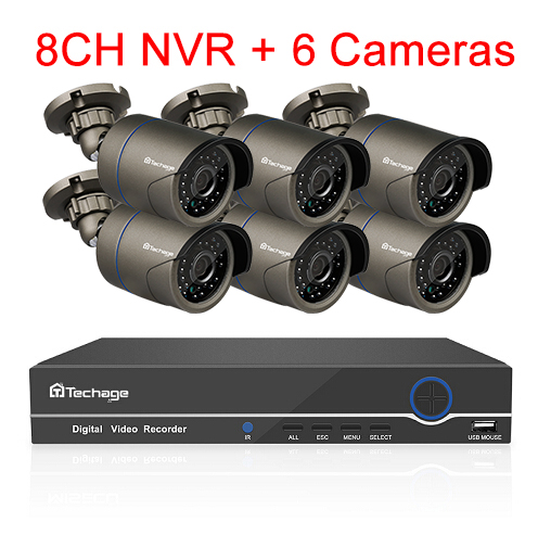 CCTV kit with six cameras and recorder