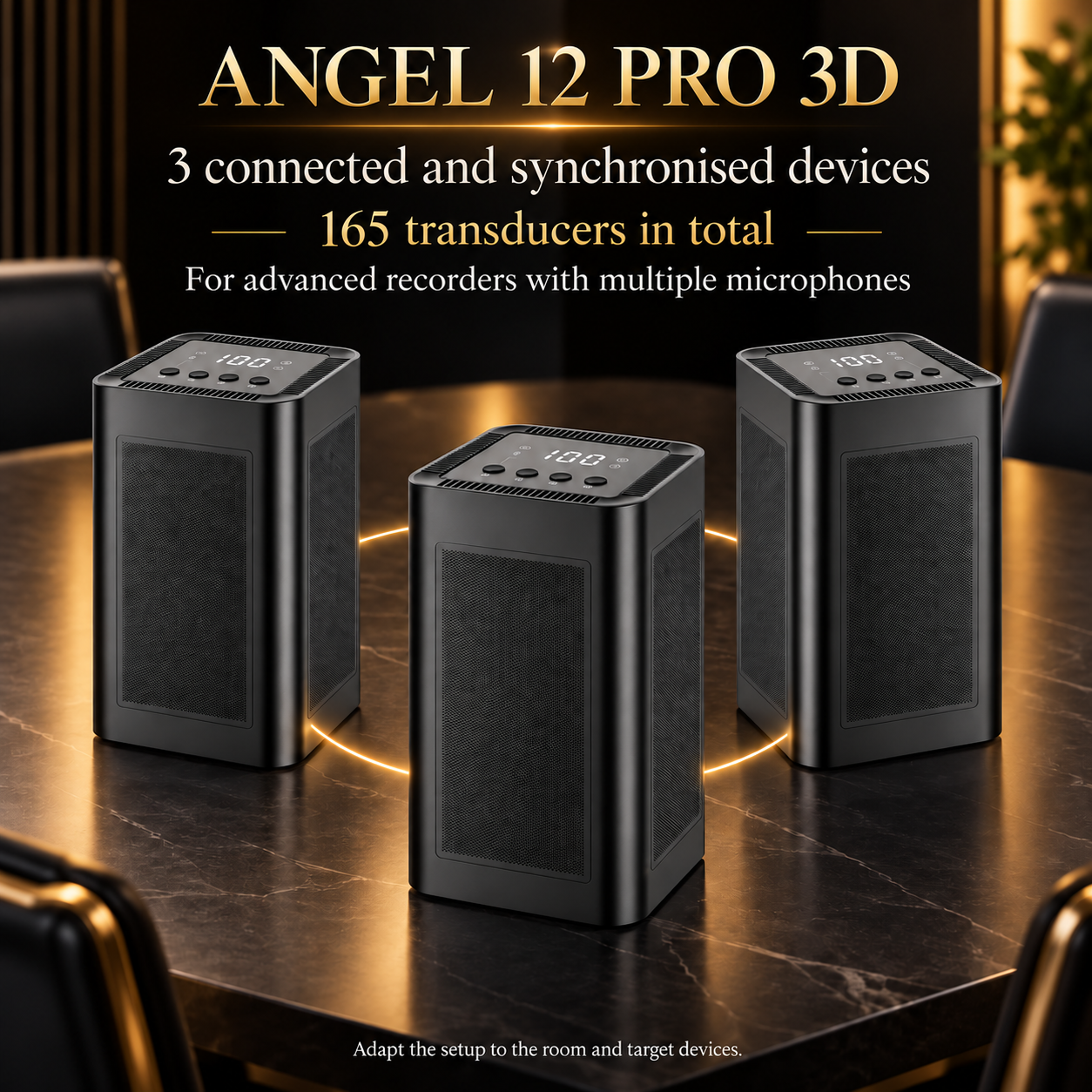ANGEL 12 PRO 3D with three connected and synchronised devices, 165 transducers in total