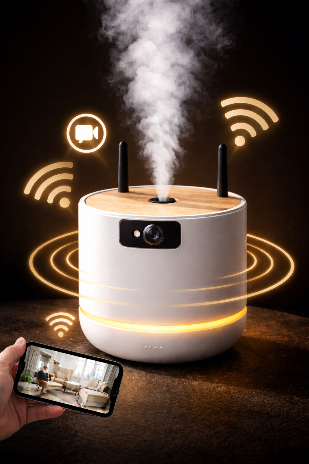 humidificador wifi con camara oculta