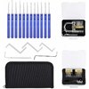 Kit de crochetage avec trousse, outils à manche bleu et serrures transparentes